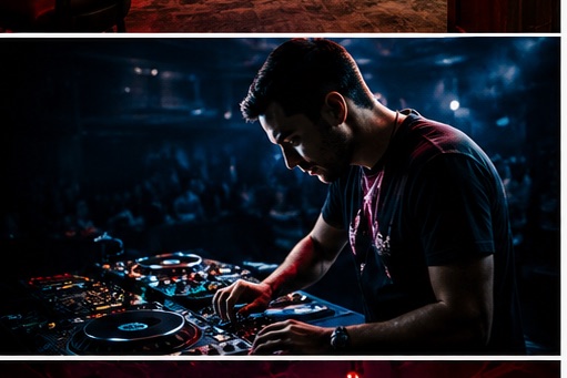 DJ at the decks during a set