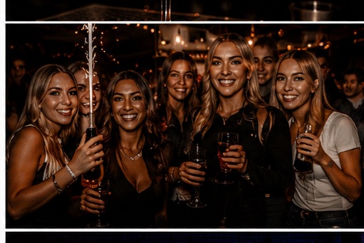 A group of friends with a sparkler